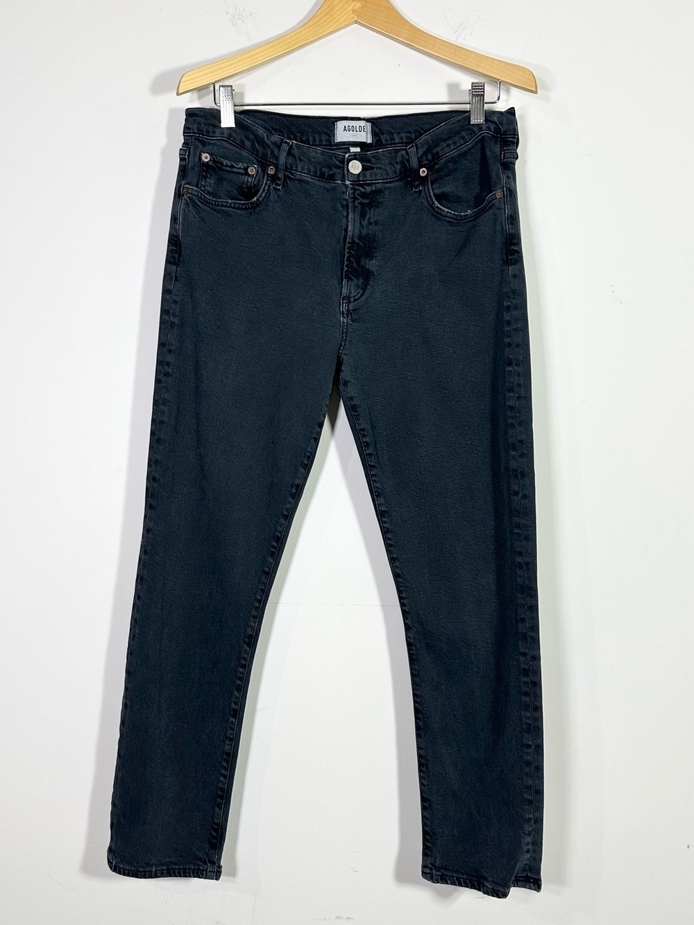 Agolde Black High Rise Ankle Length Skinny Jeans
